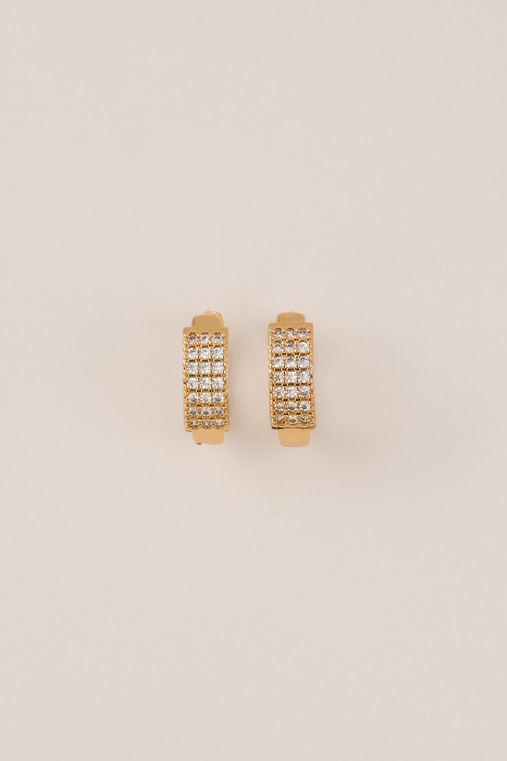 22 Carat Gold Plated Stone Hoop Earrings