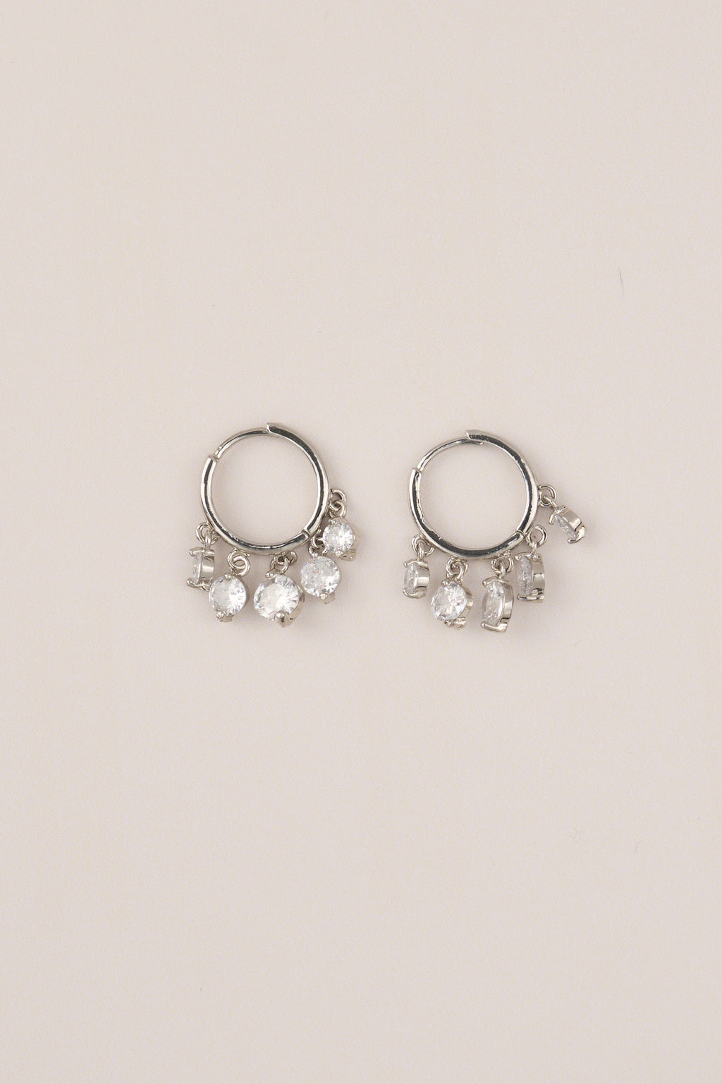 22 Carat Gold Plated Stone Hoop Earrings