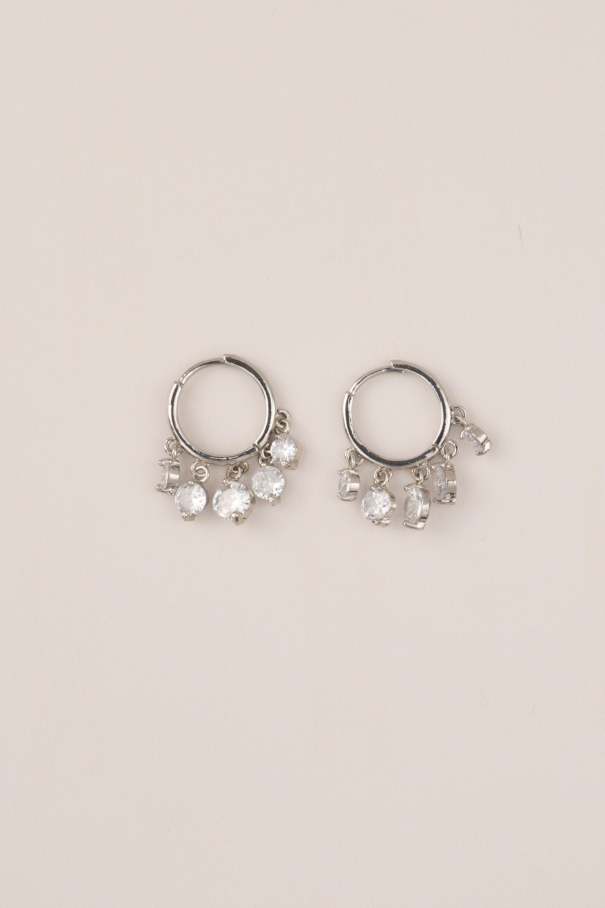 22 Carat Gold Plated Stone Hoop Earrings