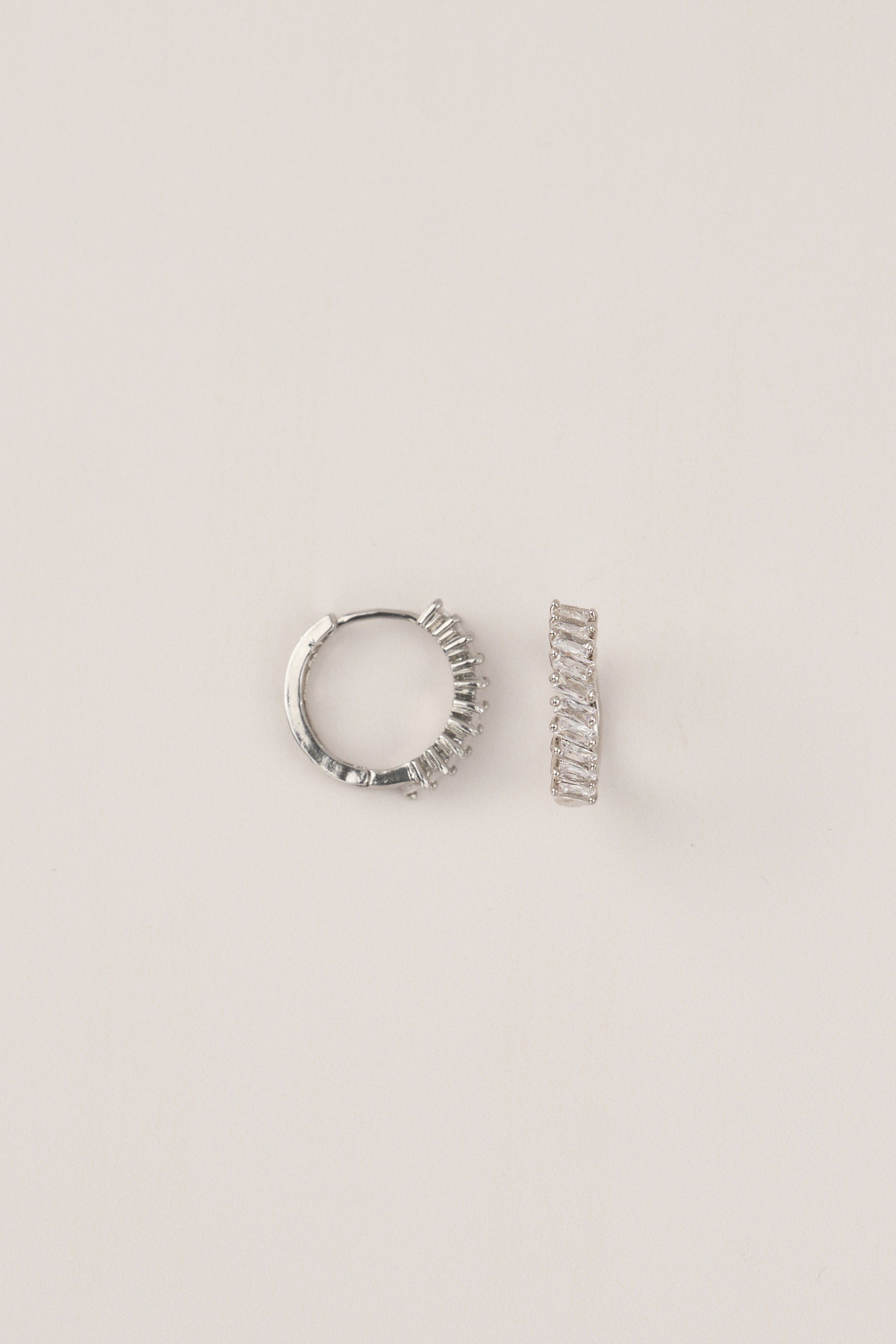 22 Carat Gold Plated White Stone Hoop Earrings