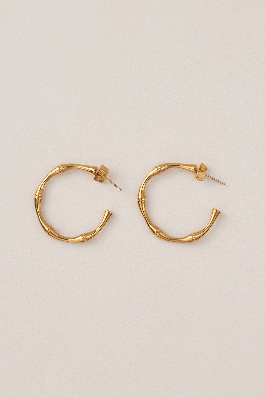 22 Carat Gold Plated Striped Patterned Hoop Earrings