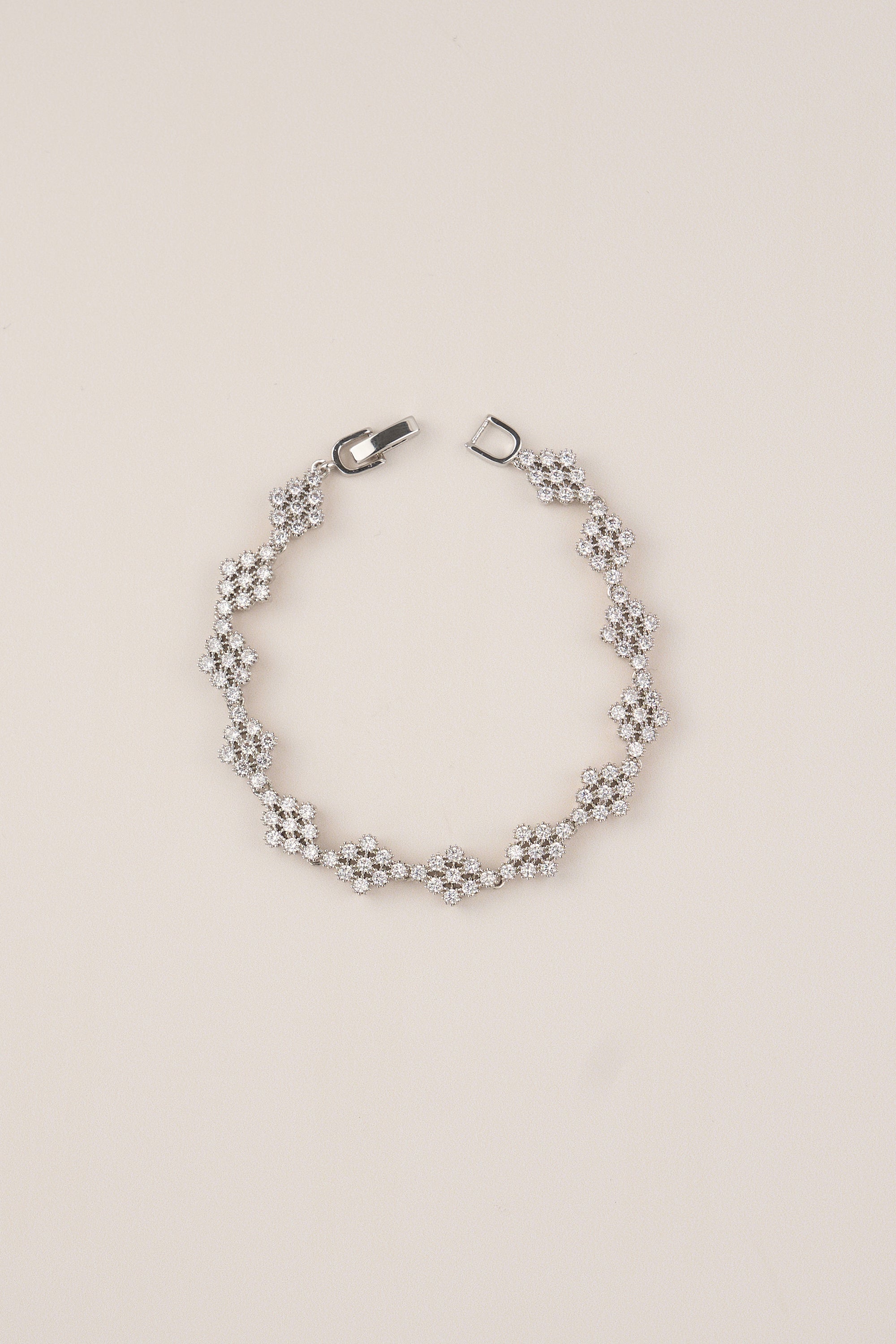 22 Carat Gold Plated White Stone Bracelet