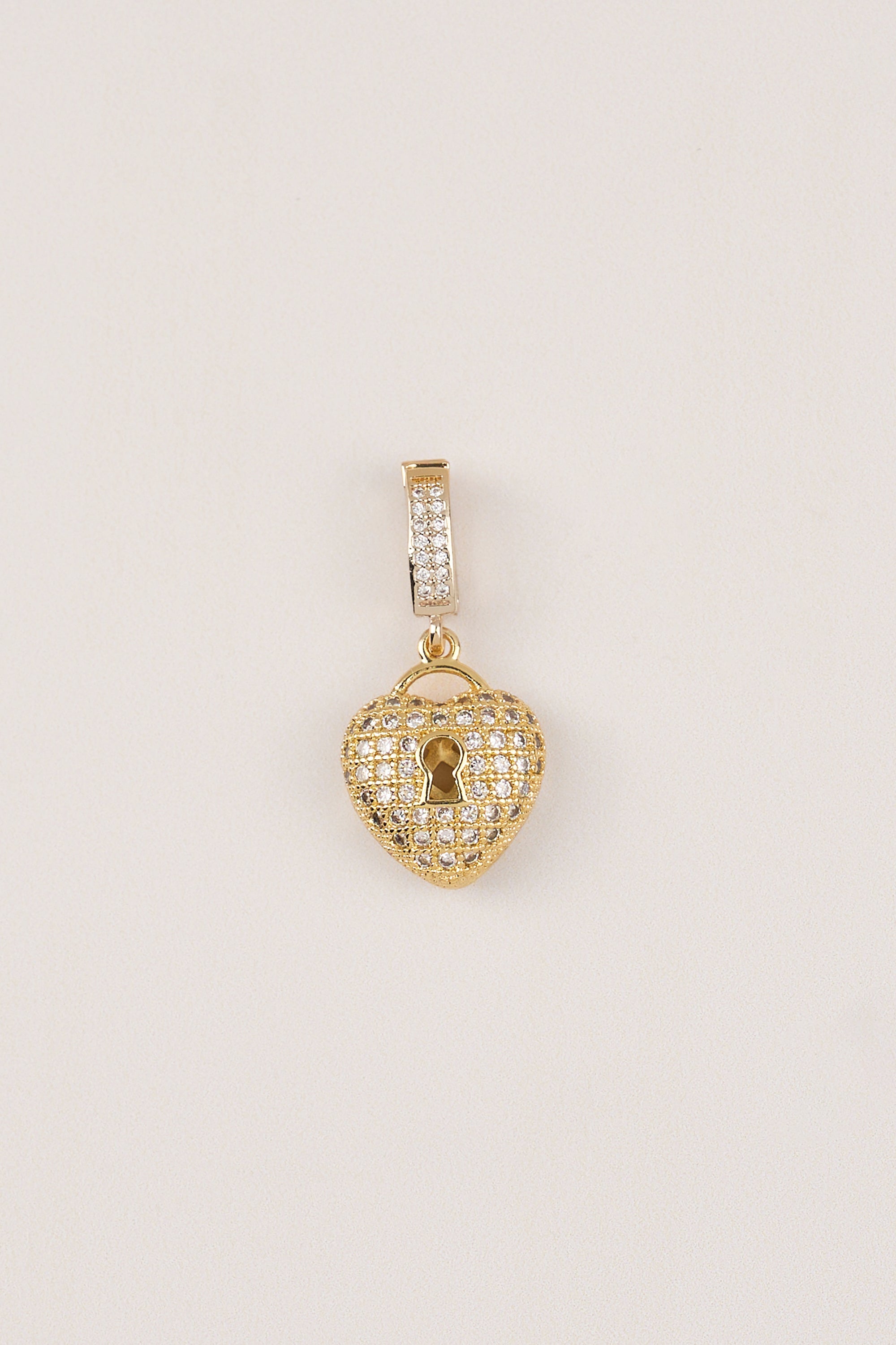 Gold Plated Locking Heart Charm