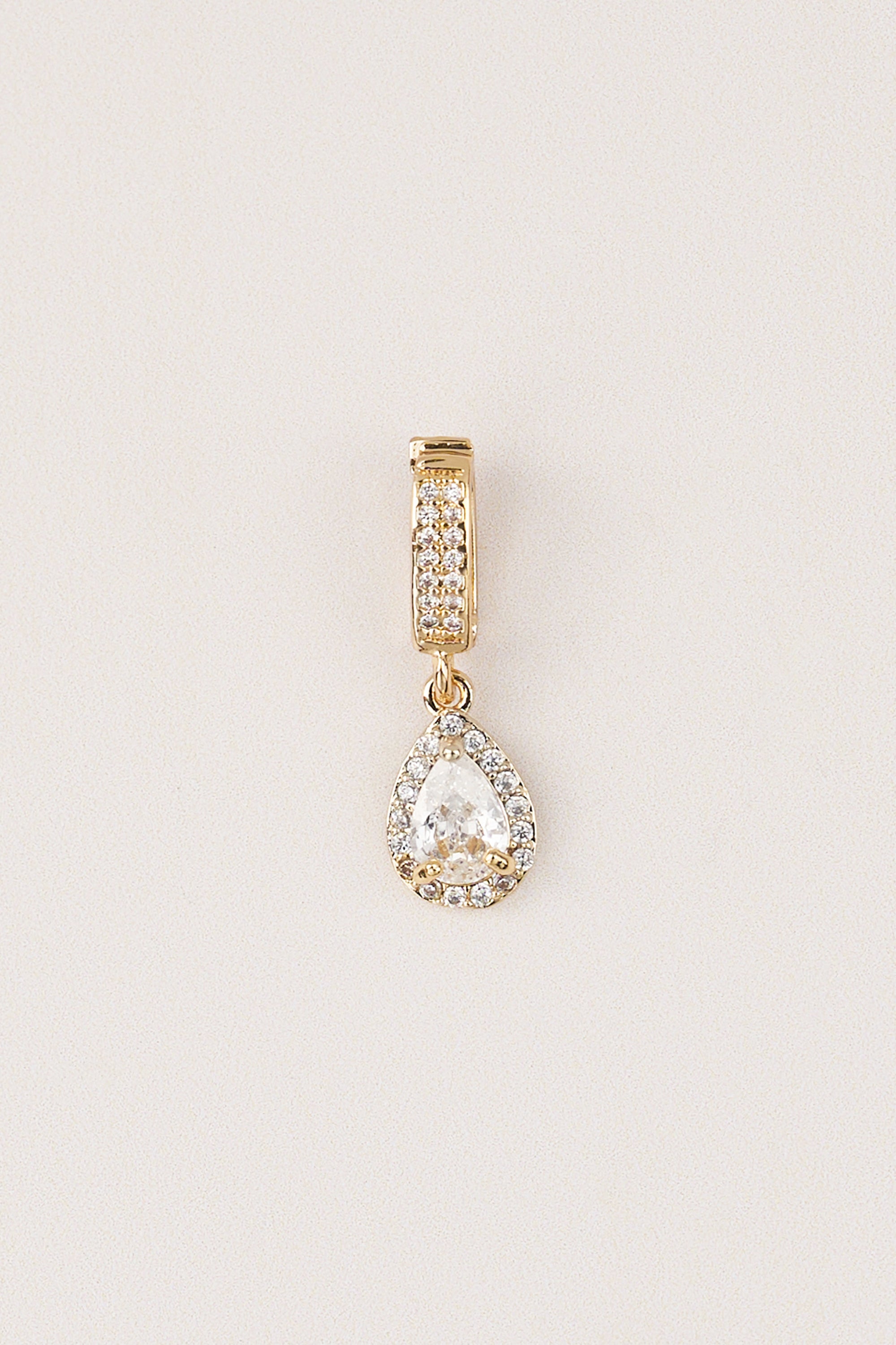 Gold Plated Drop Stone Charm