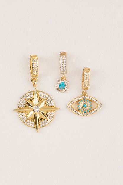 Gold Plated Quartz Charm