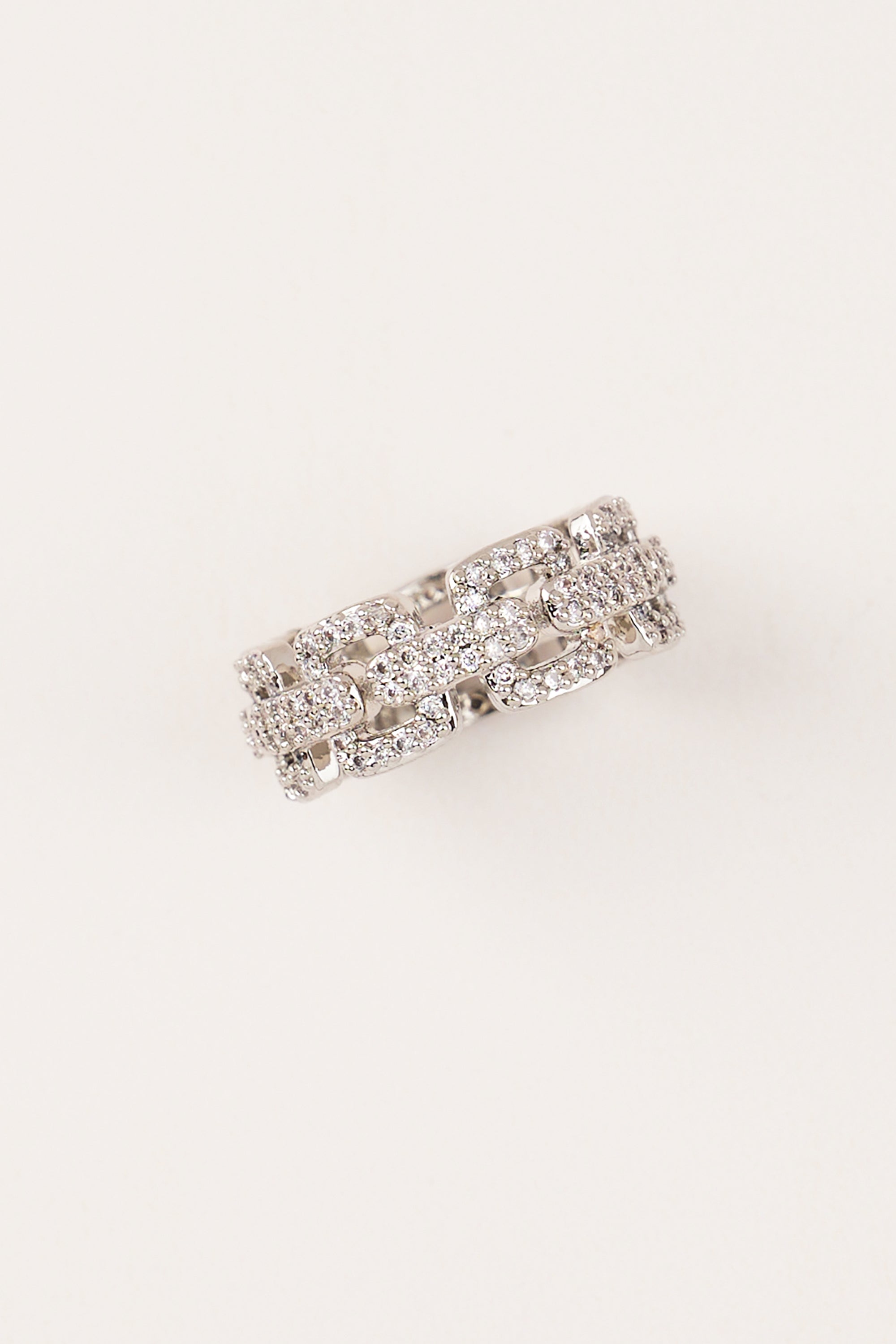 22 Carat Gold Plated Design Stone Ring Silver