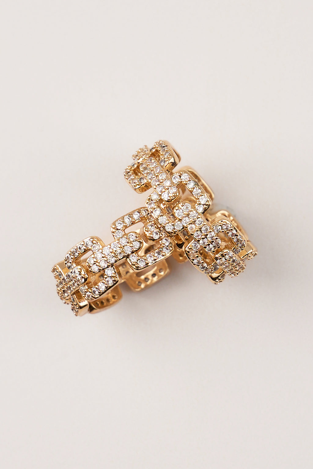 22 Carat Gold Plated Design Stone Ring Gold
