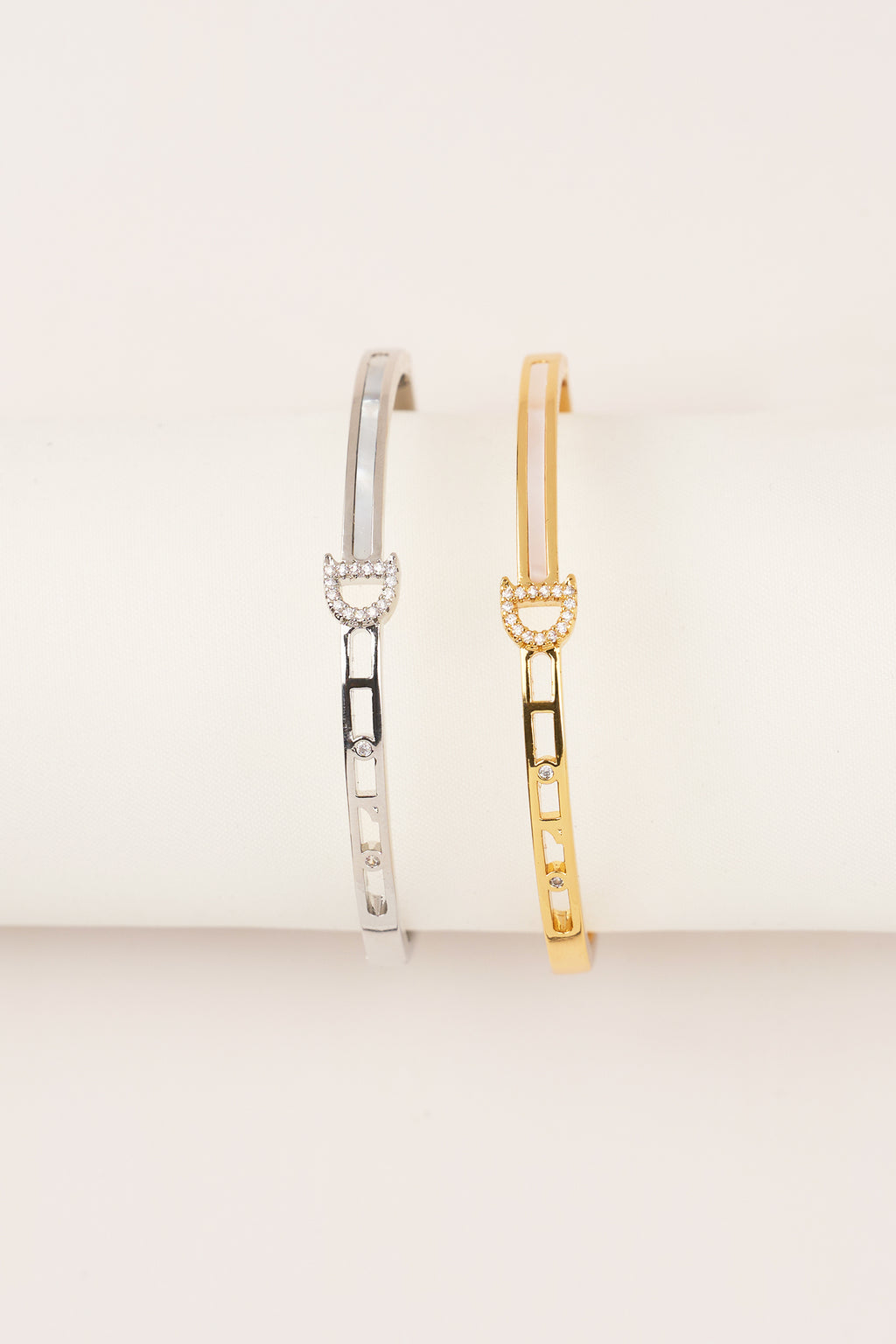22K Gold Plated Pearl Design Bracelet Silver
