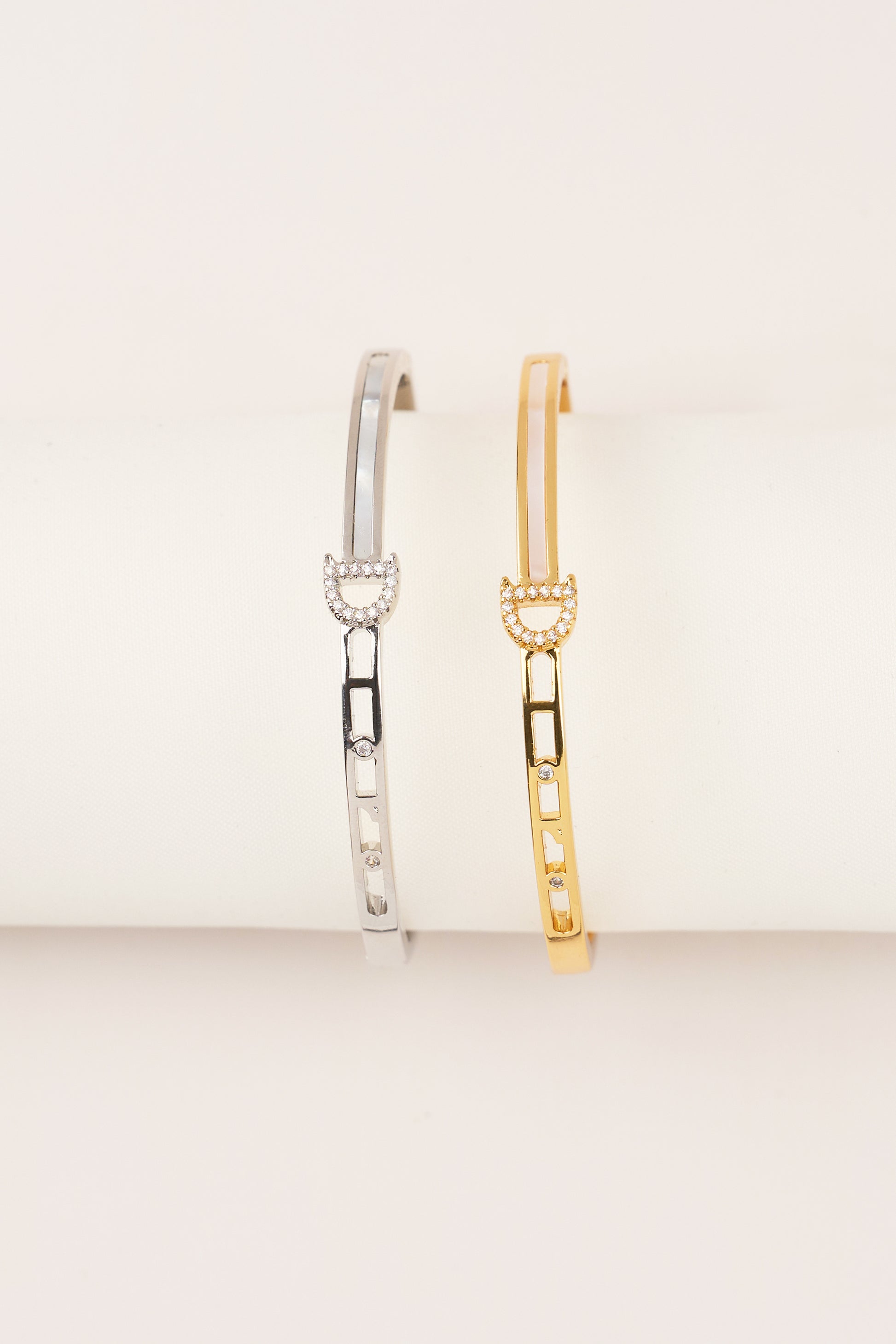 22K Gold Plated Pearl Design Bracelet Silver