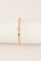 22K Altın Kaplama Sedefli Tasarım Kelepçe Gold