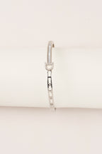 22K Altın Kaplama Sedefli Tasarım Kelepçe Silver