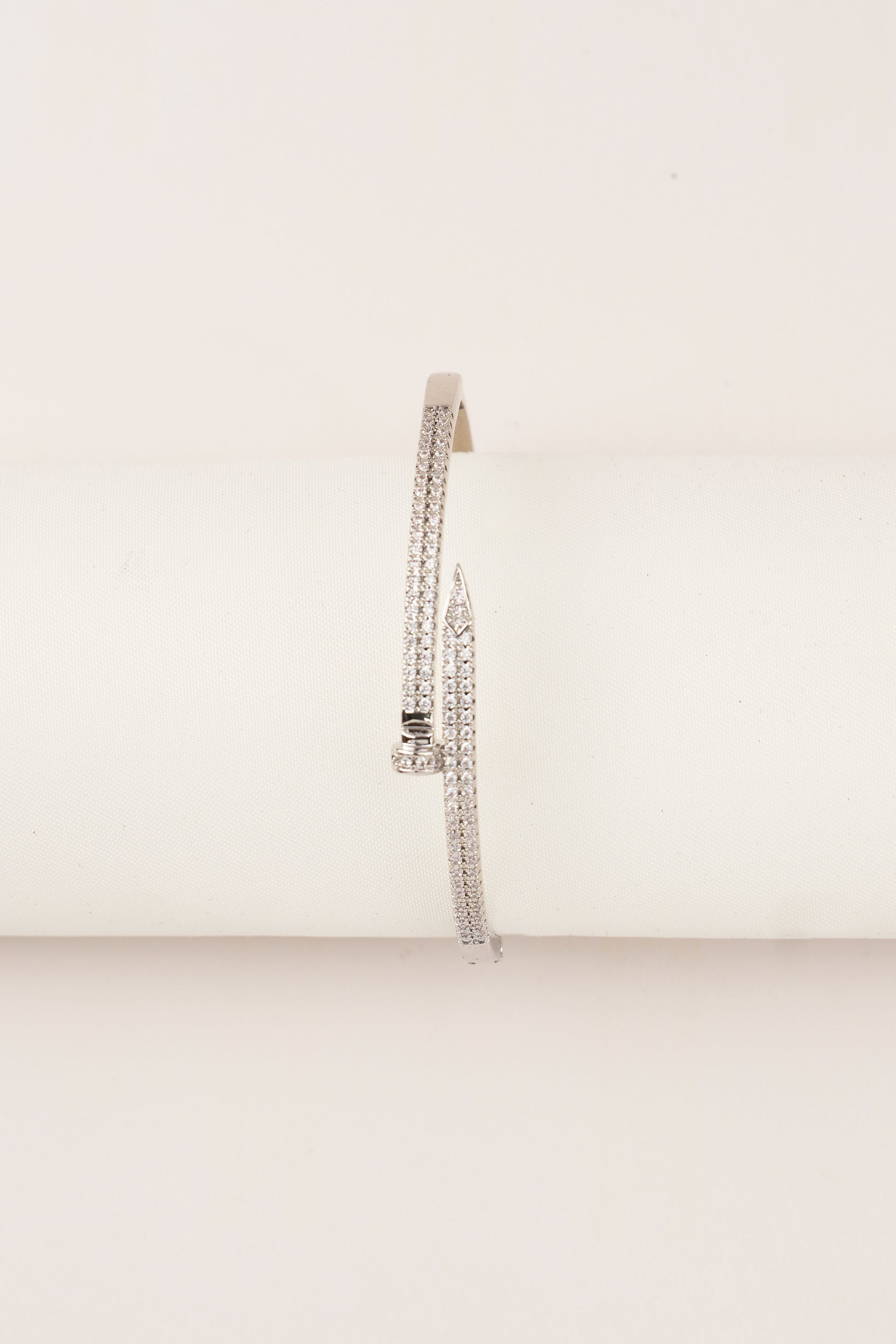 22K Gold Plated Design Studded Handcuff Silver