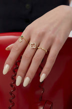 Altın Kaplama Sallantılı Yonca Yüzük