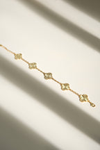 Altın Kaplama Beşli Yonca Bileklik