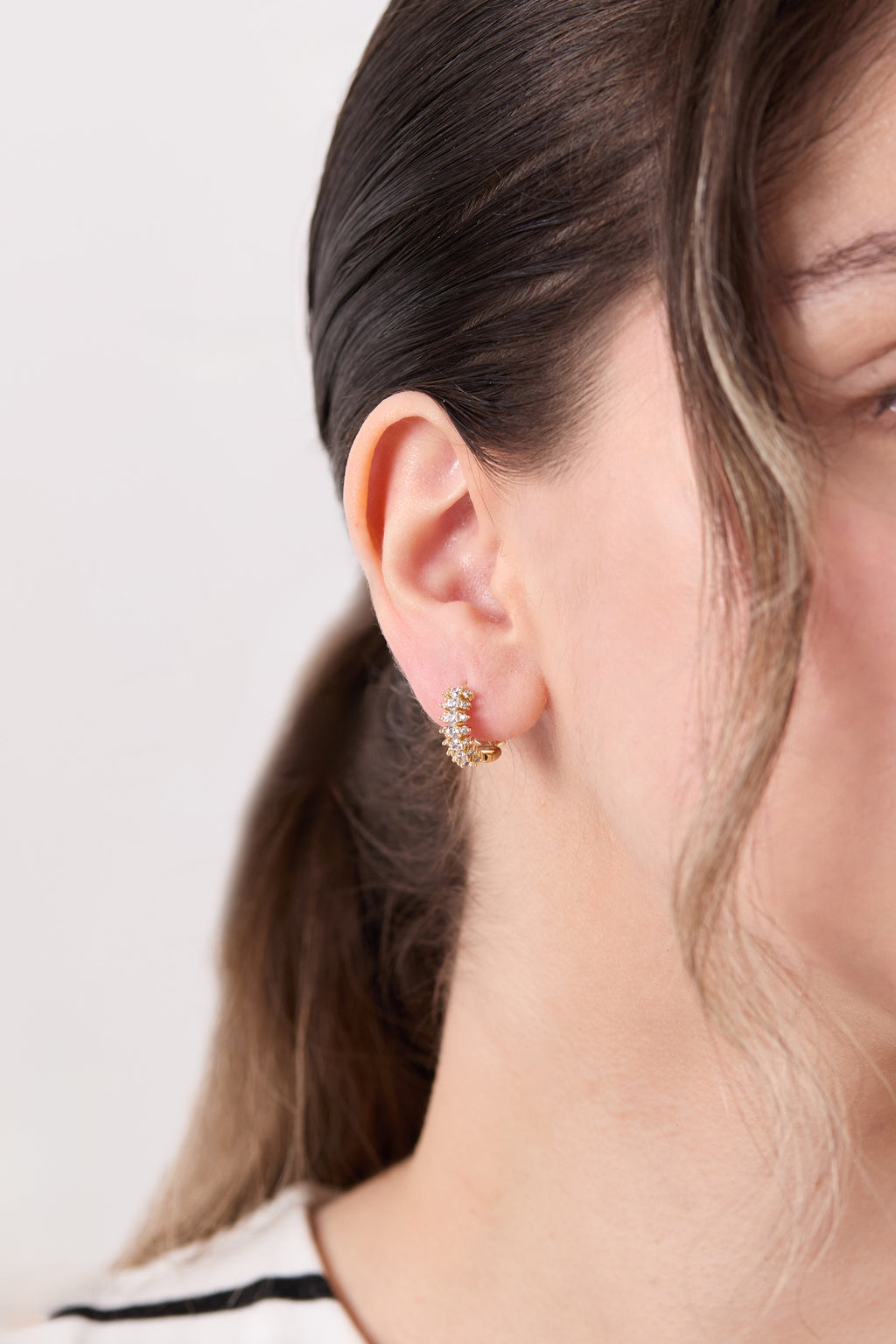Xuping Diamond Stone Earrings Gold