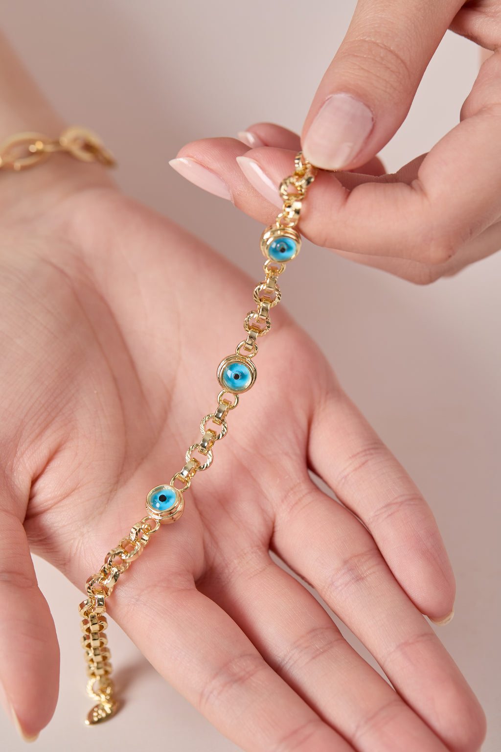 14K Gold Plated Evil Eye Beaded Bracelet