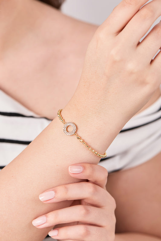 14K Altın Kaplama Boncuk Model Bileklik