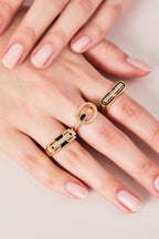 Rodyum Kaplama Miona Yüzük Gold