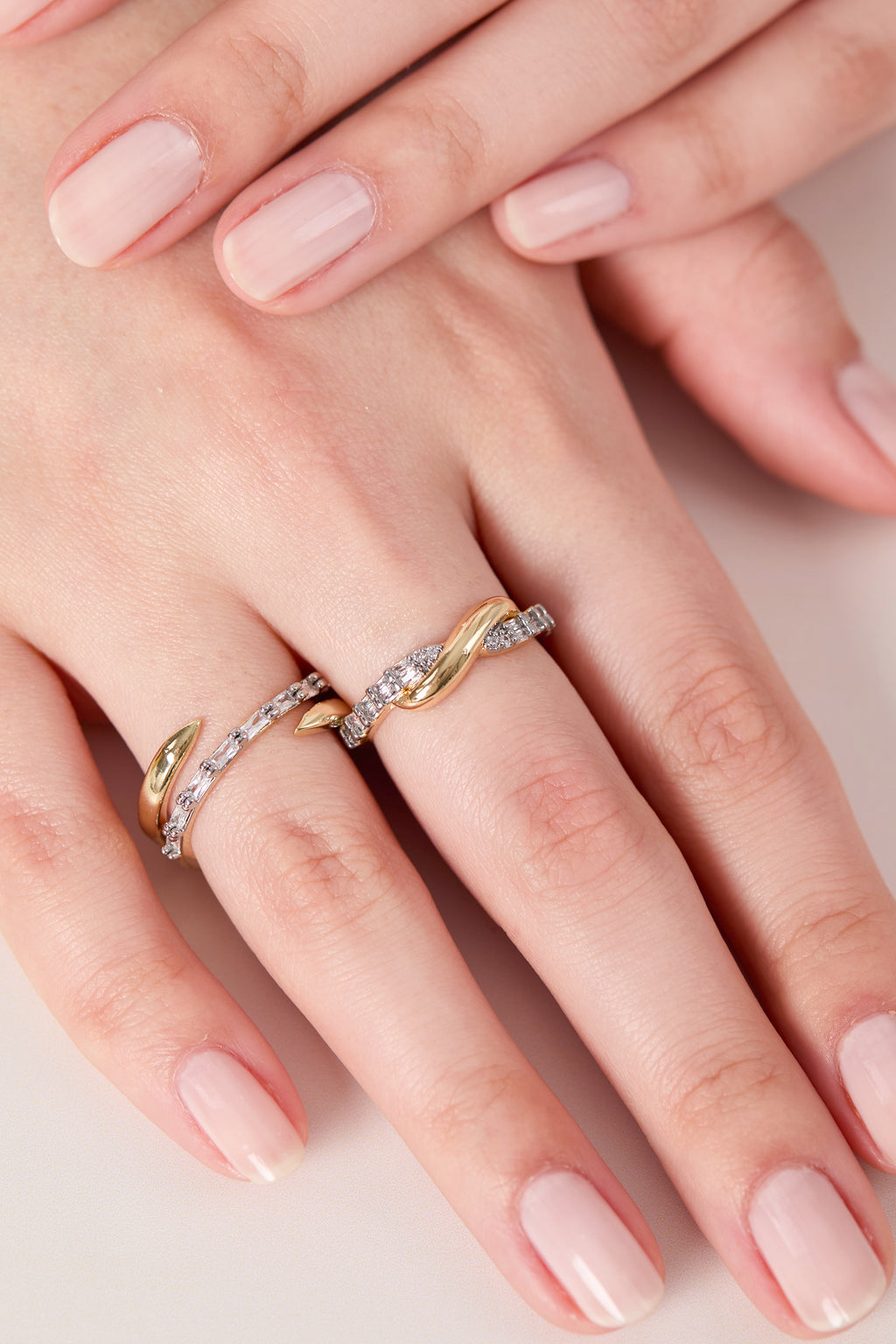 Rhodium Plated Luna Ring