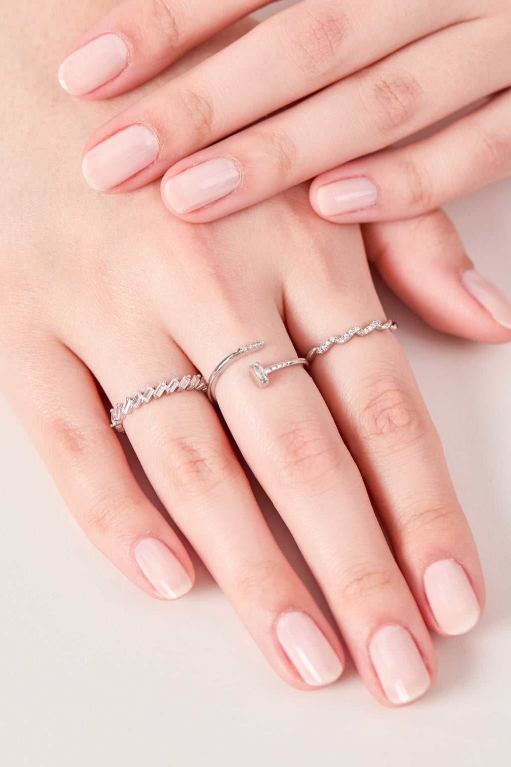 Rhodium Plated Nail Model Ring