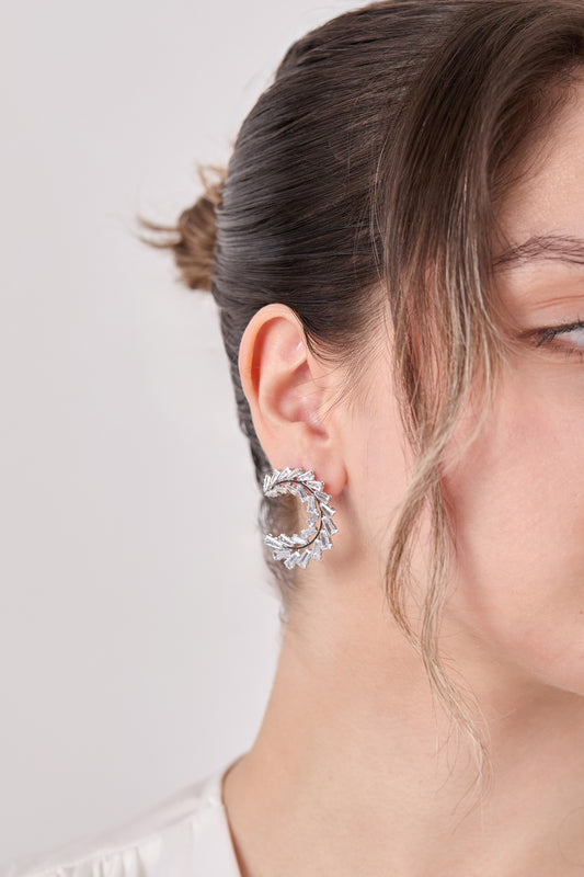 Special Design Earrings with Diamond Stones