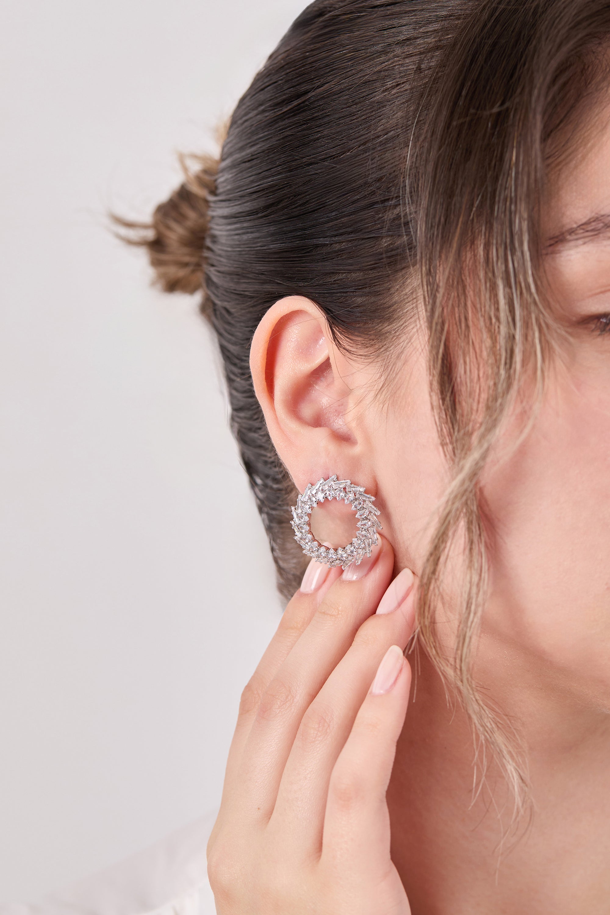 Special Design Earrings with Diamond Stones