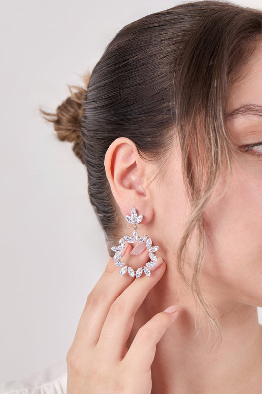 Diamond Stone Special Design Dangle Earrings