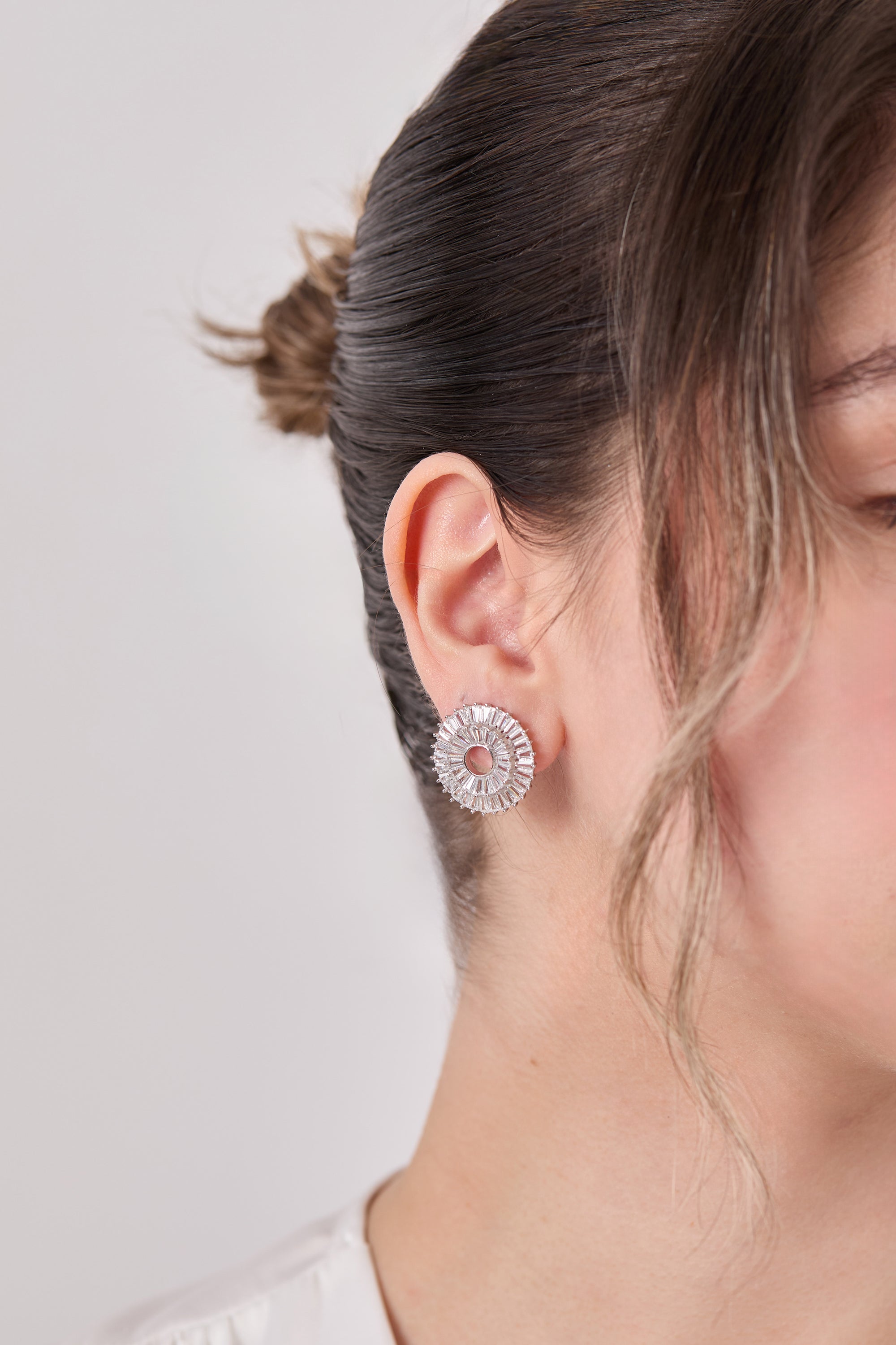 Special Design Illusion Earrings with Diamond Stones