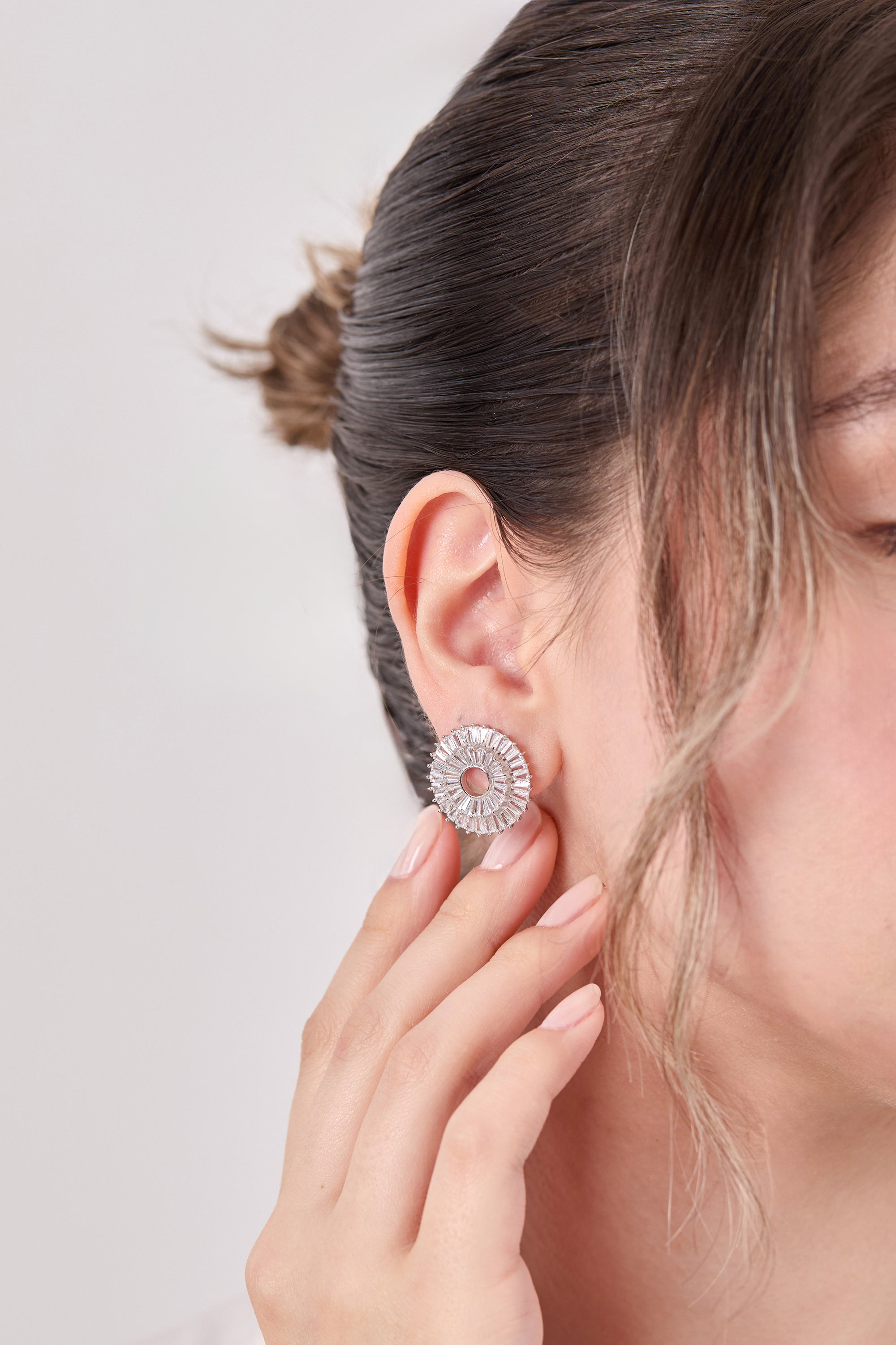 Special Design Illusion Earrings with Diamond Stones