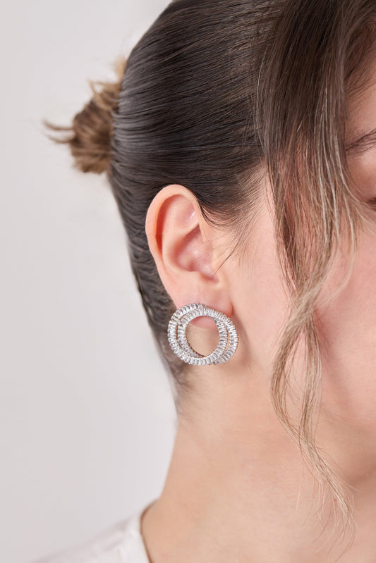 Special Design Earrings with Diamond Stones