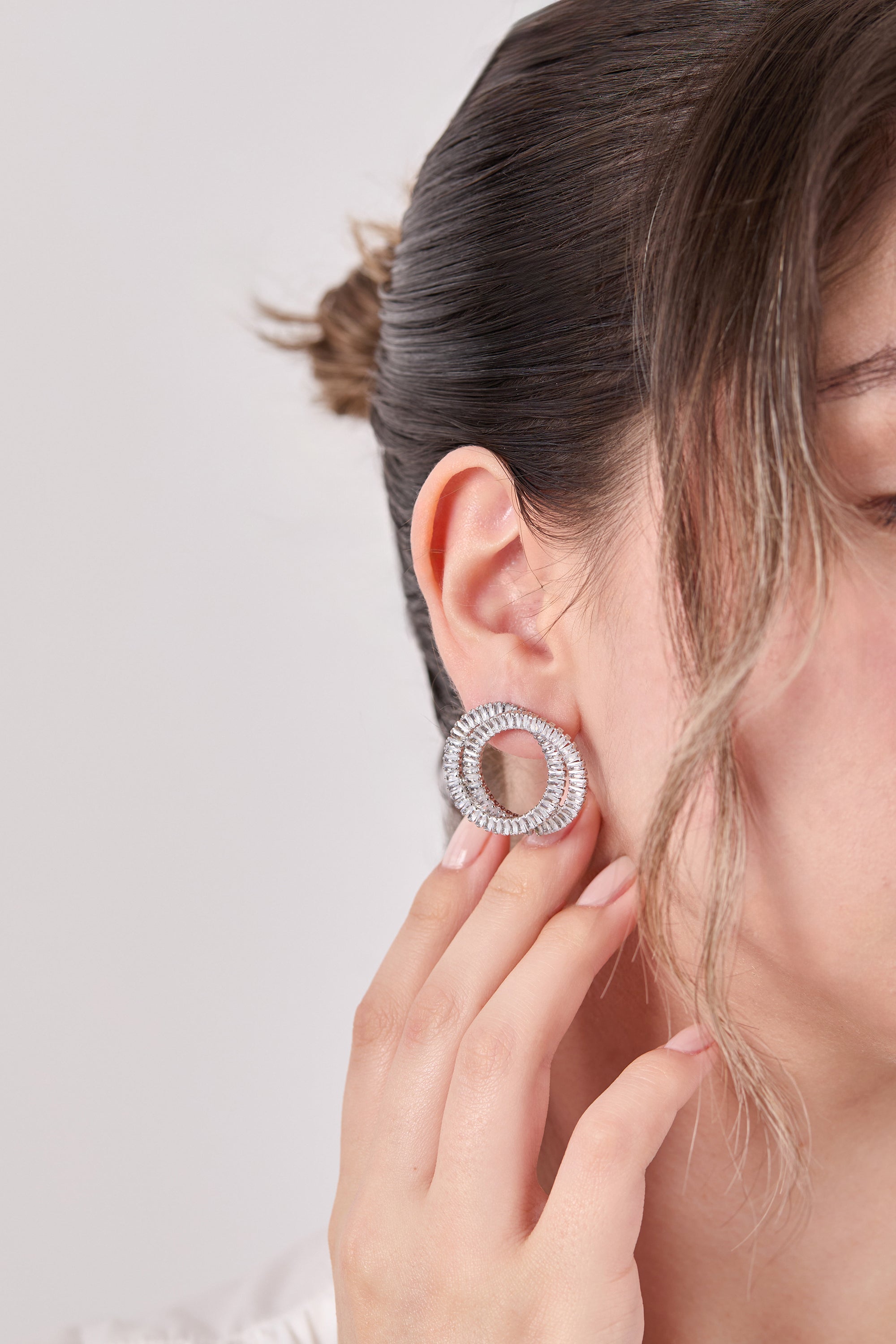 Special Design Earrings with Diamond Stones