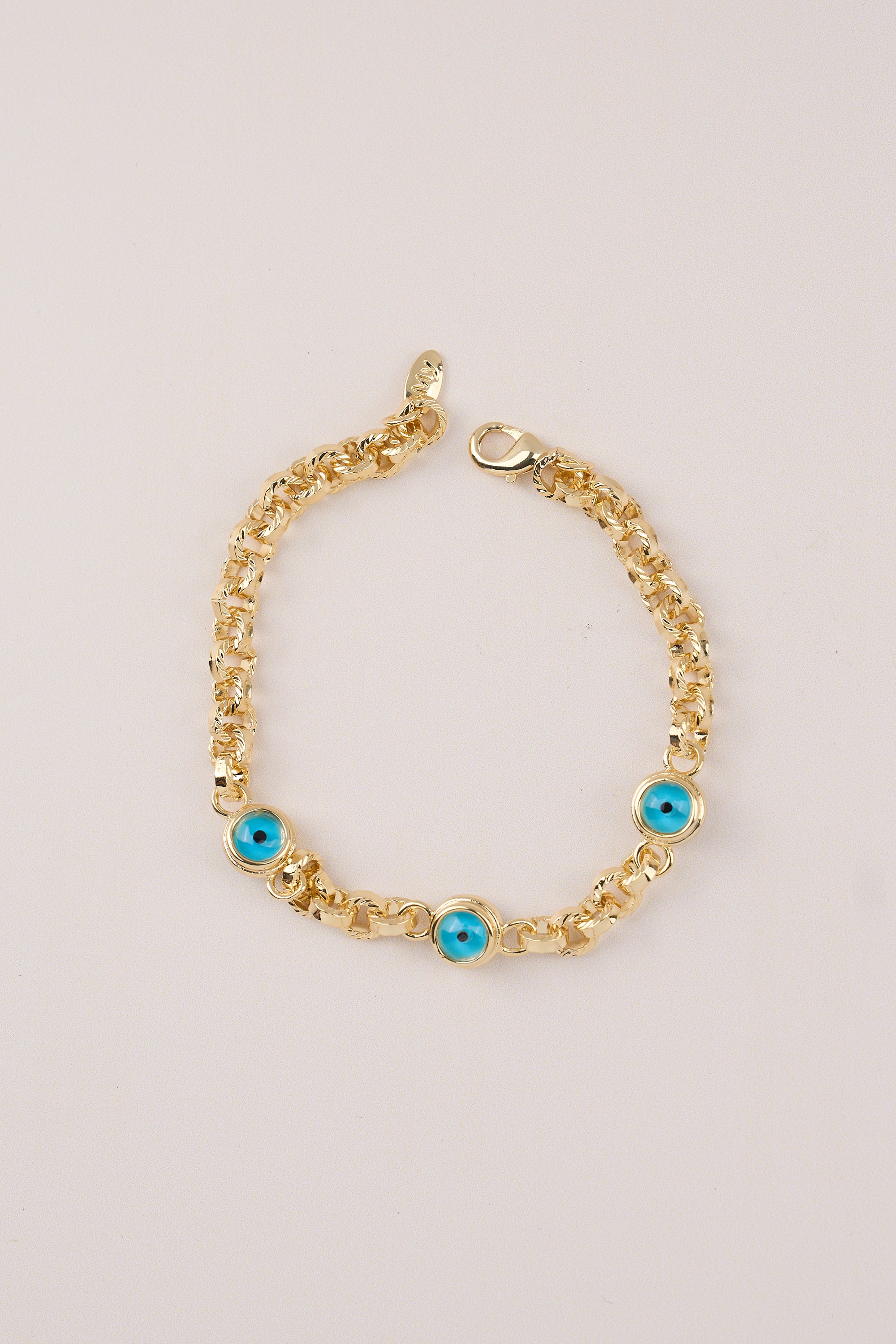14K Gold Plated Evil Eye Beaded Bracelet