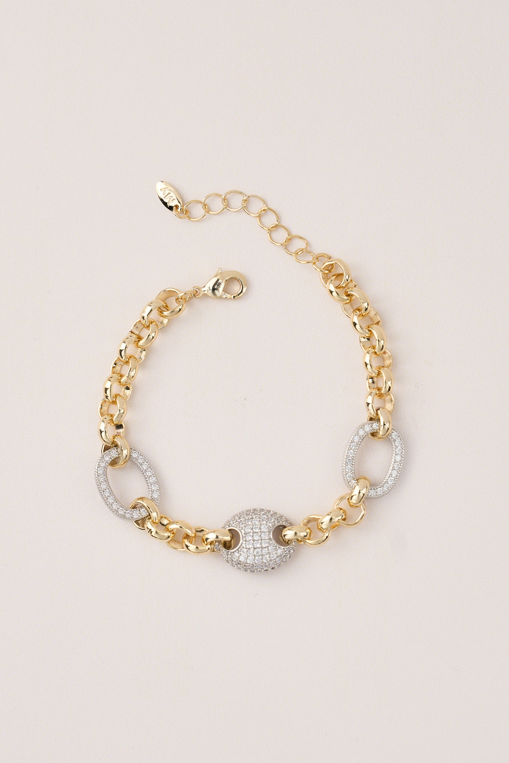 14K Gold Plated Shiny Hallow Bracelet