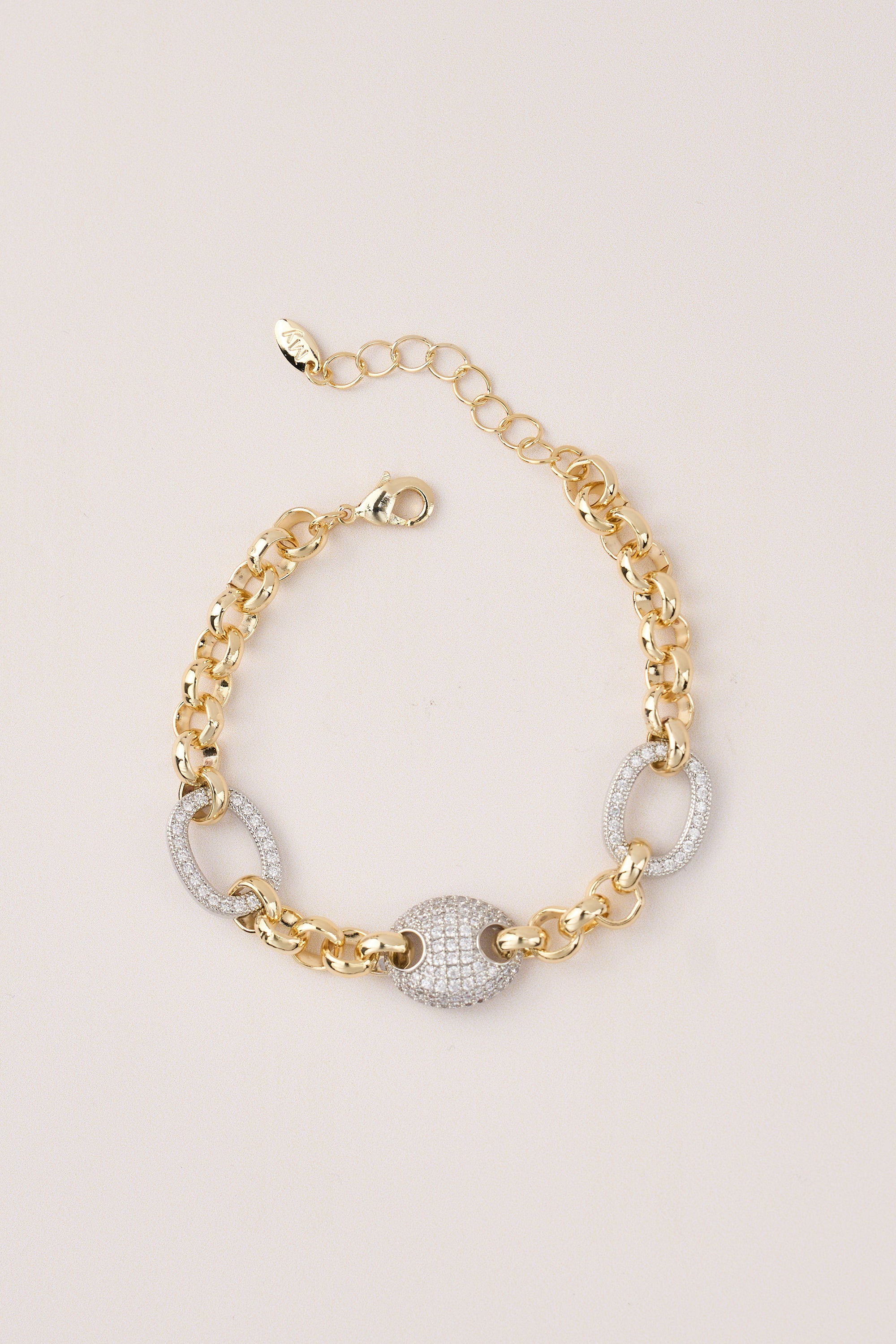 14K Gold Plated Shiny Hallow Bracelet