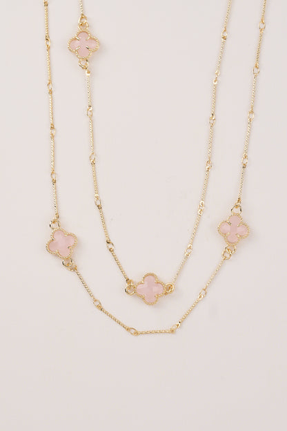 14K Altın Kaplama Pembe Kolye