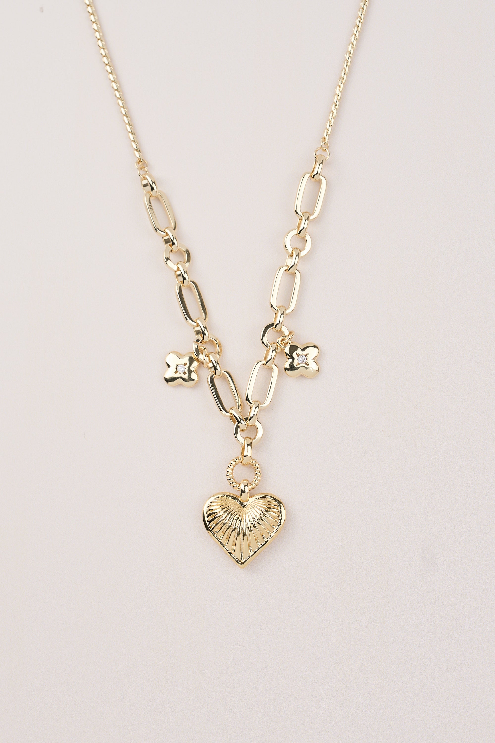 14K Gold Plated Charm Heart Necklace