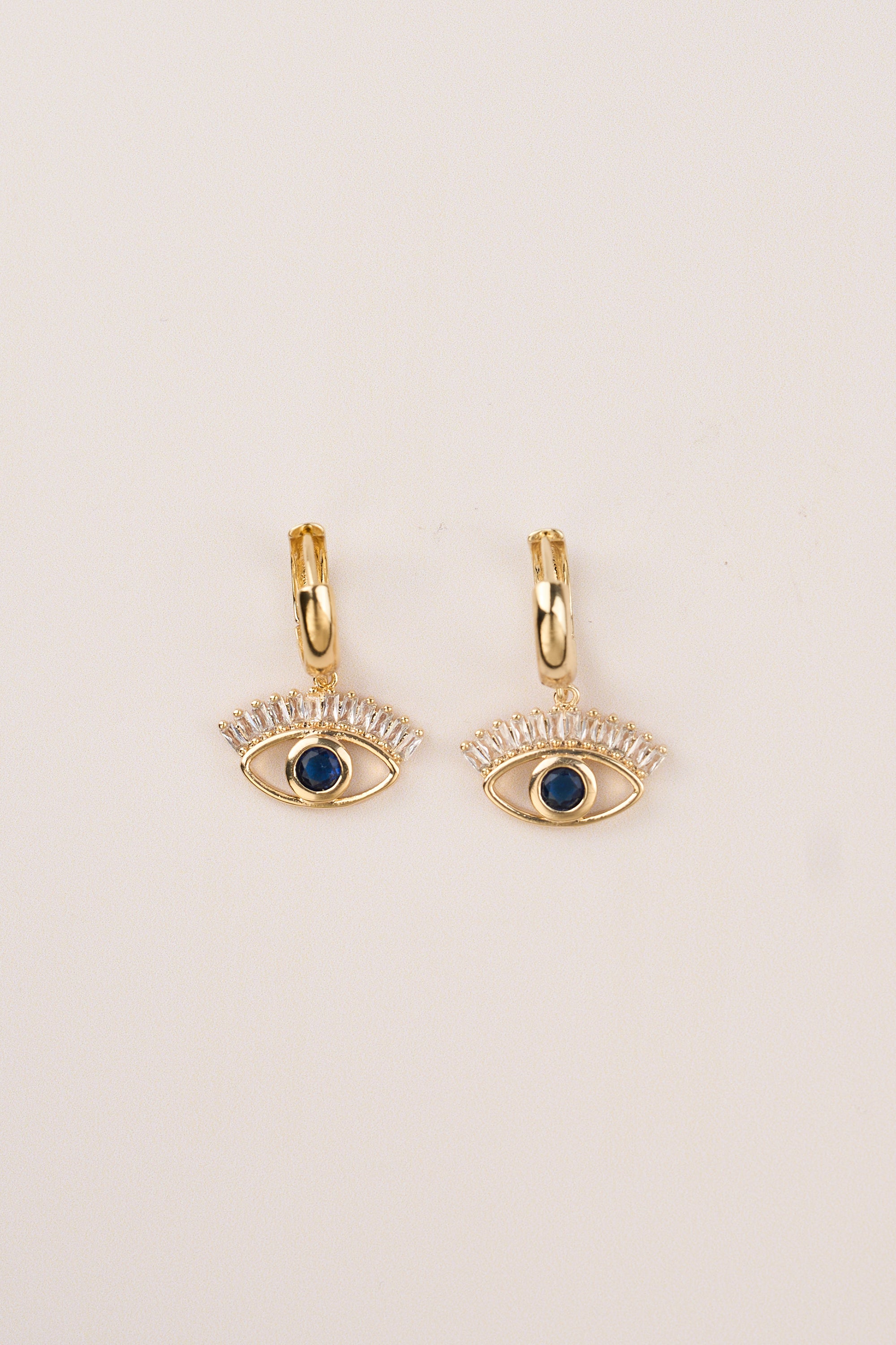 14K Gold Plated Eye Earrings