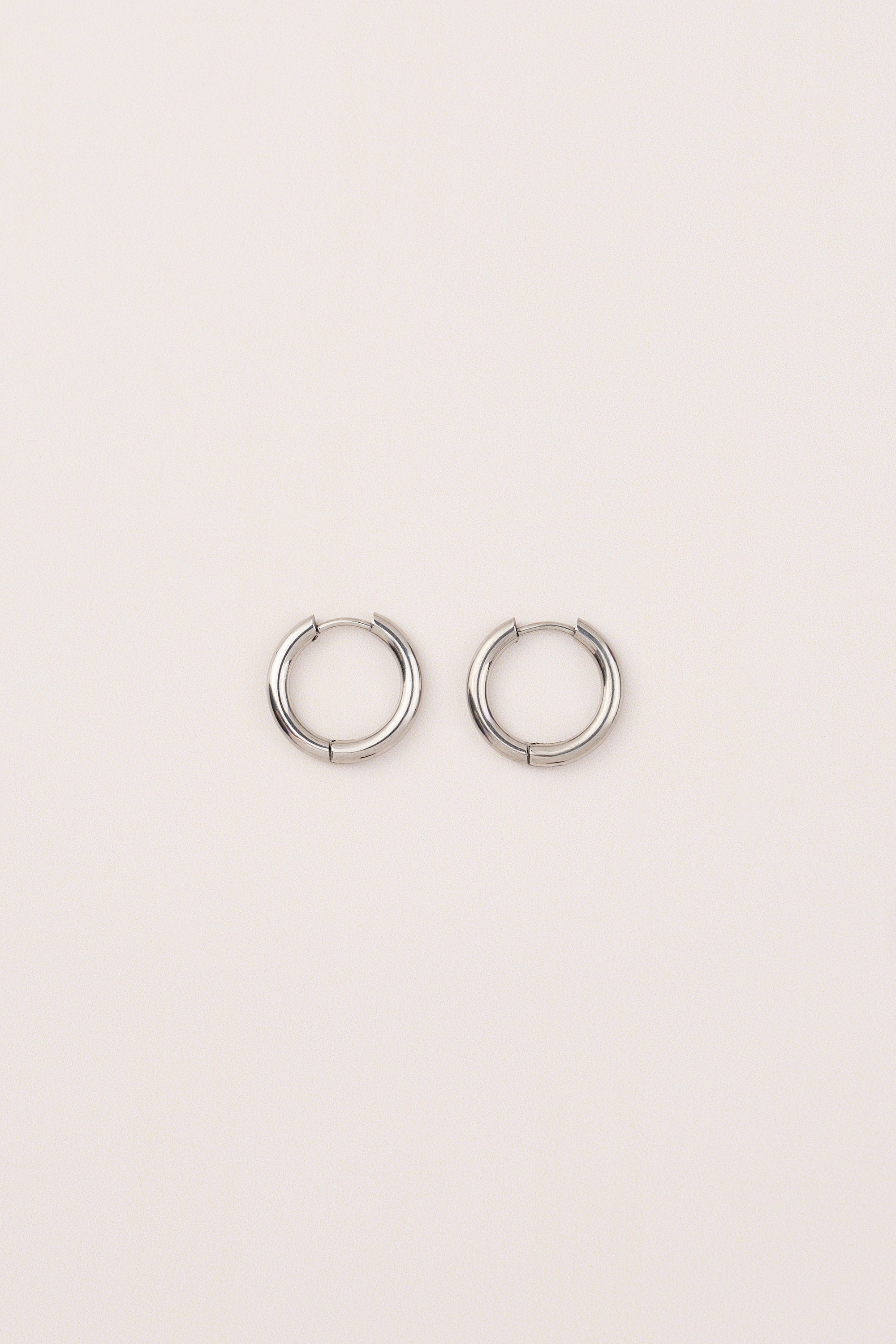 Steel Mini Hoop Earrings Silver