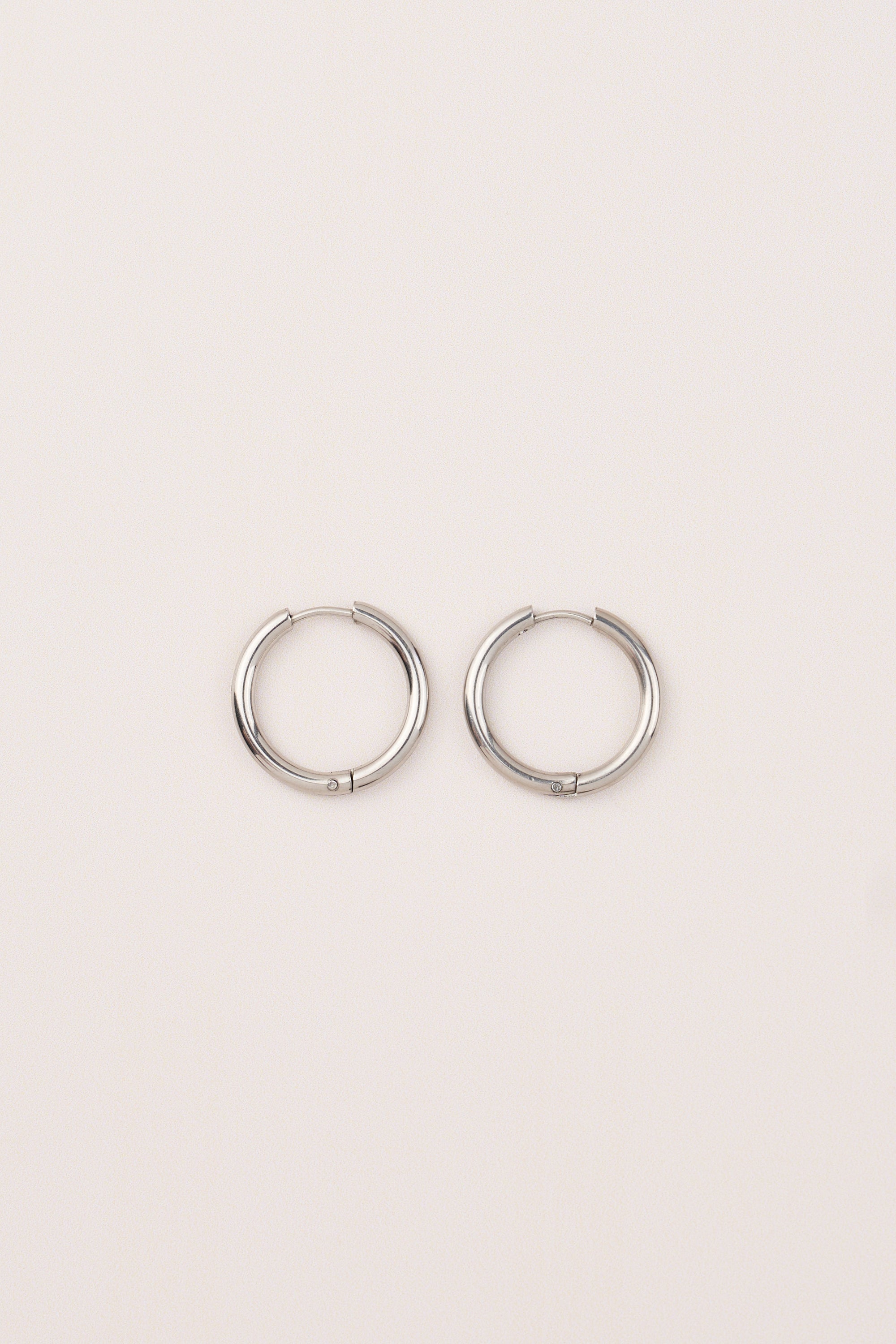 Steel Hoop Earrings Silver