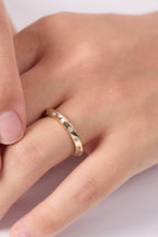 Altın Kaplama Taşlı Elips Yüzük