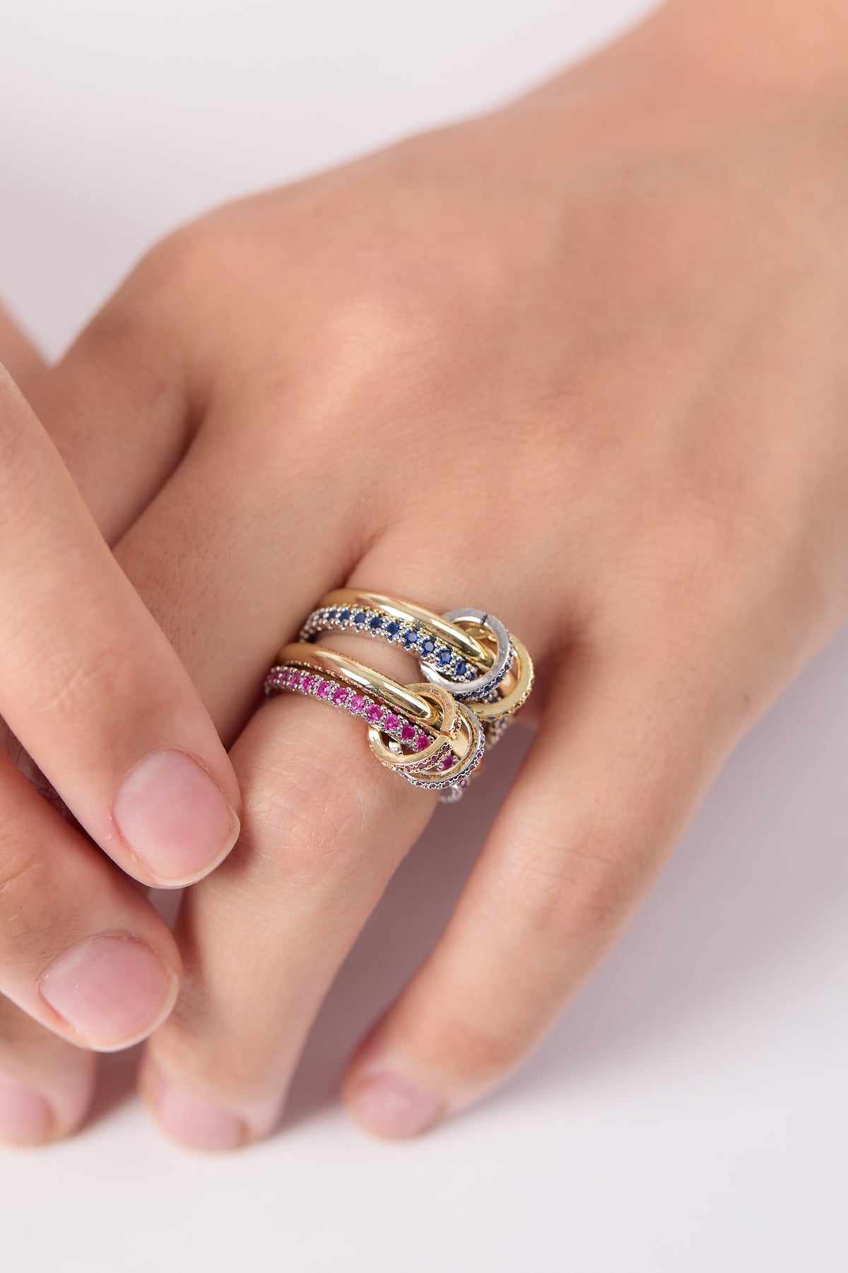 İkili Mavi Taşlı Renkli Spinelli Yüzük