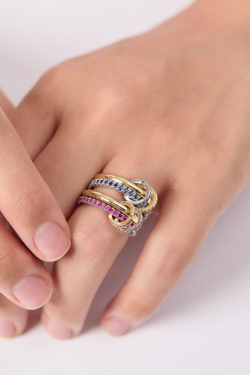 İkili Mavi Taşlı Renkli Spinelli Yüzük