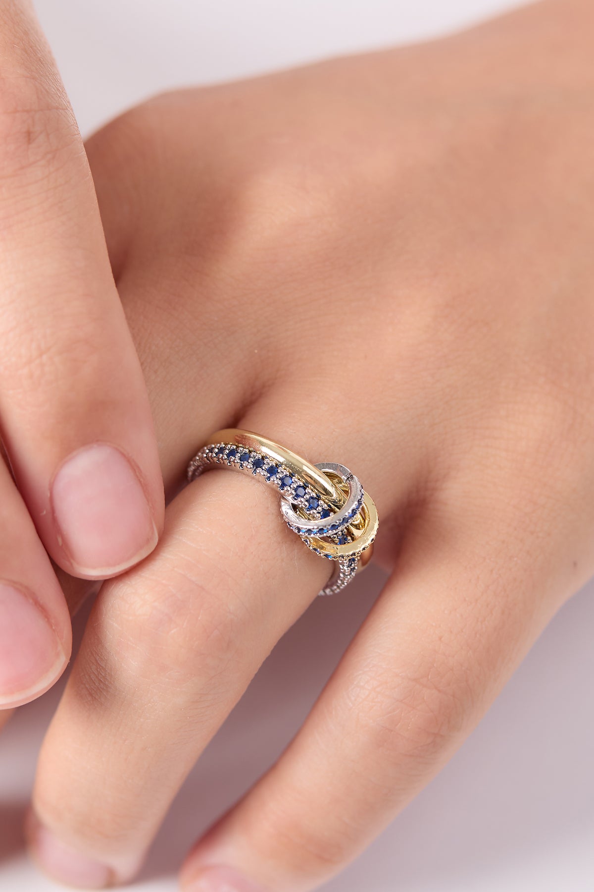 İkili Mavi Taşlı Renkli Spinelli Yüzük