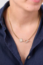 Altın Kaplama Taşlı Yonca Kolye