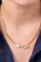 Altın Kaplama Taşlı Yonca Kolye