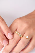 Altın Kaplama Taşlı Yonca Yüzük