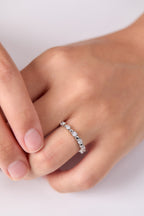 Rodyum Kaplama Taşlı Top Yüzük