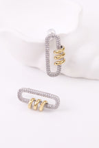 Altın Kaplama Detaylı Zirkon Taşlı Küpe