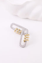 Altın Kaplama Detaylı Zirkon Taşlı Küpe