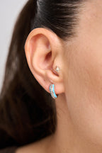 Xuping Taşlı Mavi Halka Küpe